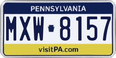 PA license plate MXW8157