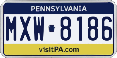 PA license plate MXW8186