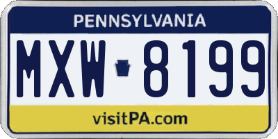 PA license plate MXW8199