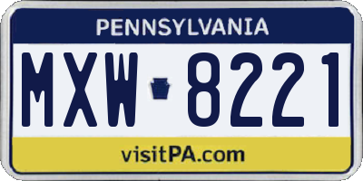 PA license plate MXW8221