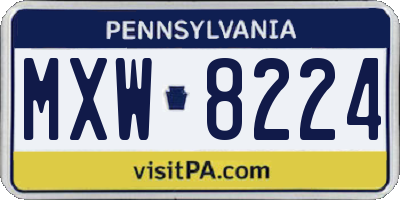PA license plate MXW8224