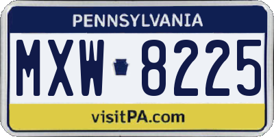 PA license plate MXW8225