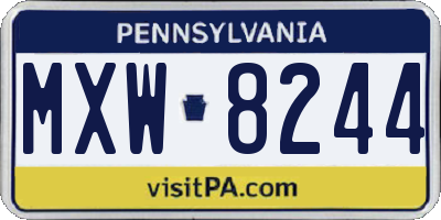 PA license plate MXW8244
