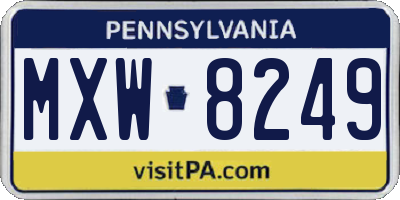PA license plate MXW8249