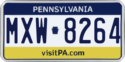 PA license plate MXW8264