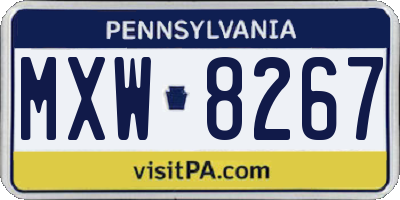 PA license plate MXW8267