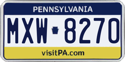 PA license plate MXW8270