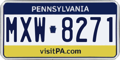 PA license plate MXW8271