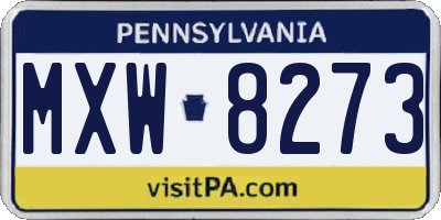 PA license plate MXW8273