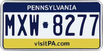 PA license plate MXW8277