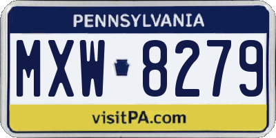 PA license plate MXW8279
