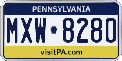 PA license plate MXW8280