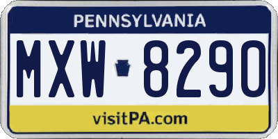 PA license plate MXW8290