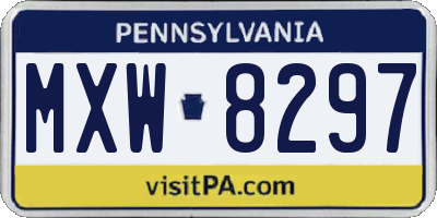 PA license plate MXW8297