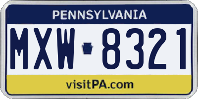 PA license plate MXW8321