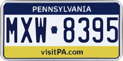 PA license plate MXW8395