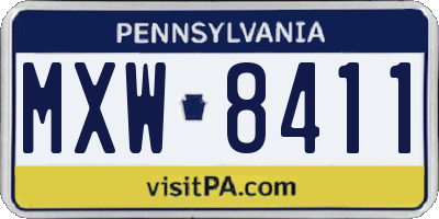 PA license plate MXW8411