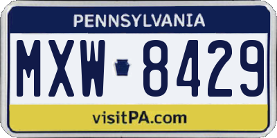 PA license plate MXW8429