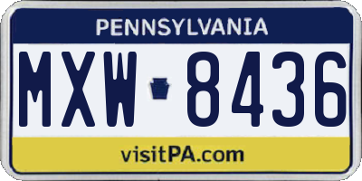 PA license plate MXW8436