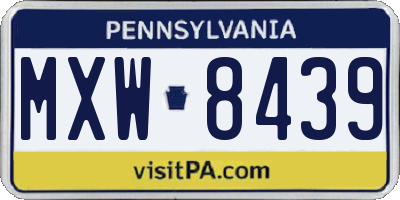 PA license plate MXW8439