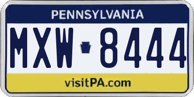 PA license plate MXW8444