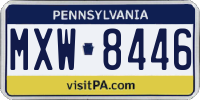 PA license plate MXW8446