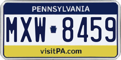 PA license plate MXW8459