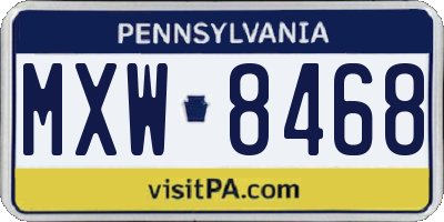 PA license plate MXW8468