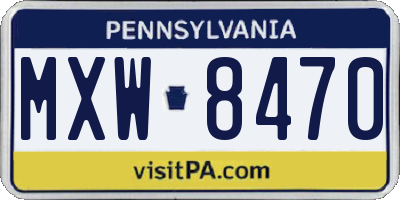 PA license plate MXW8470