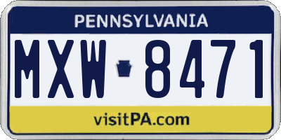 PA license plate MXW8471
