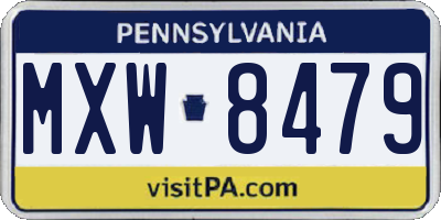 PA license plate MXW8479