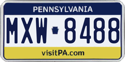 PA license plate MXW8488