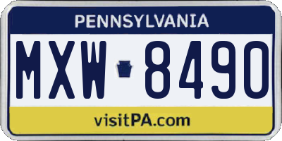 PA license plate MXW8490
