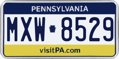 PA license plate MXW8529