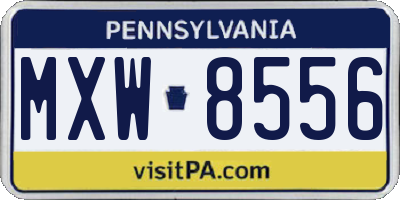 PA license plate MXW8556