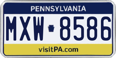 PA license plate MXW8586
