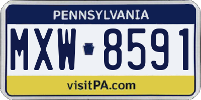 PA license plate MXW8591