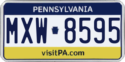 PA license plate MXW8595