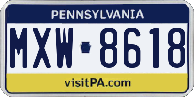 PA license plate MXW8618