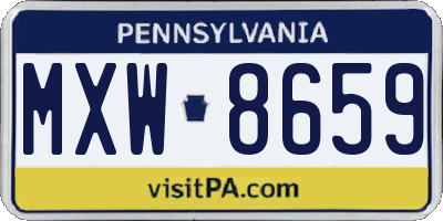 PA license plate MXW8659