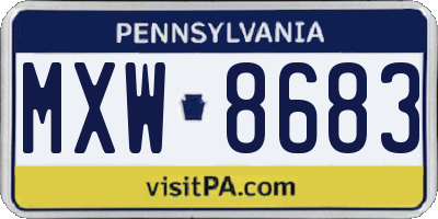 PA license plate MXW8683