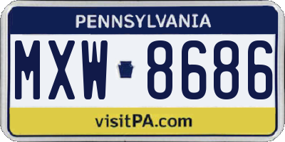 PA license plate MXW8686