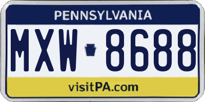 PA license plate MXW8688