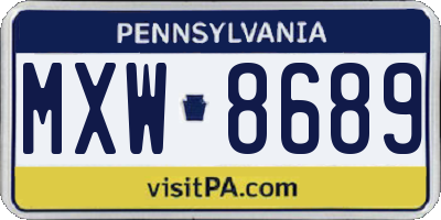 PA license plate MXW8689