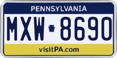 PA license plate MXW8690