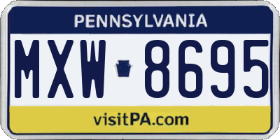 PA license plate MXW8695