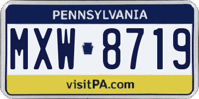 PA license plate MXW8719