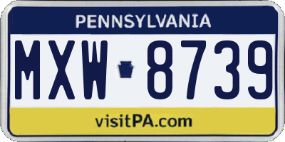 PA license plate MXW8739
