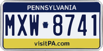 PA license plate MXW8741