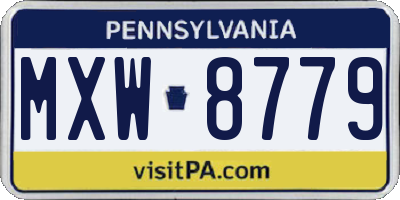 PA license plate MXW8779